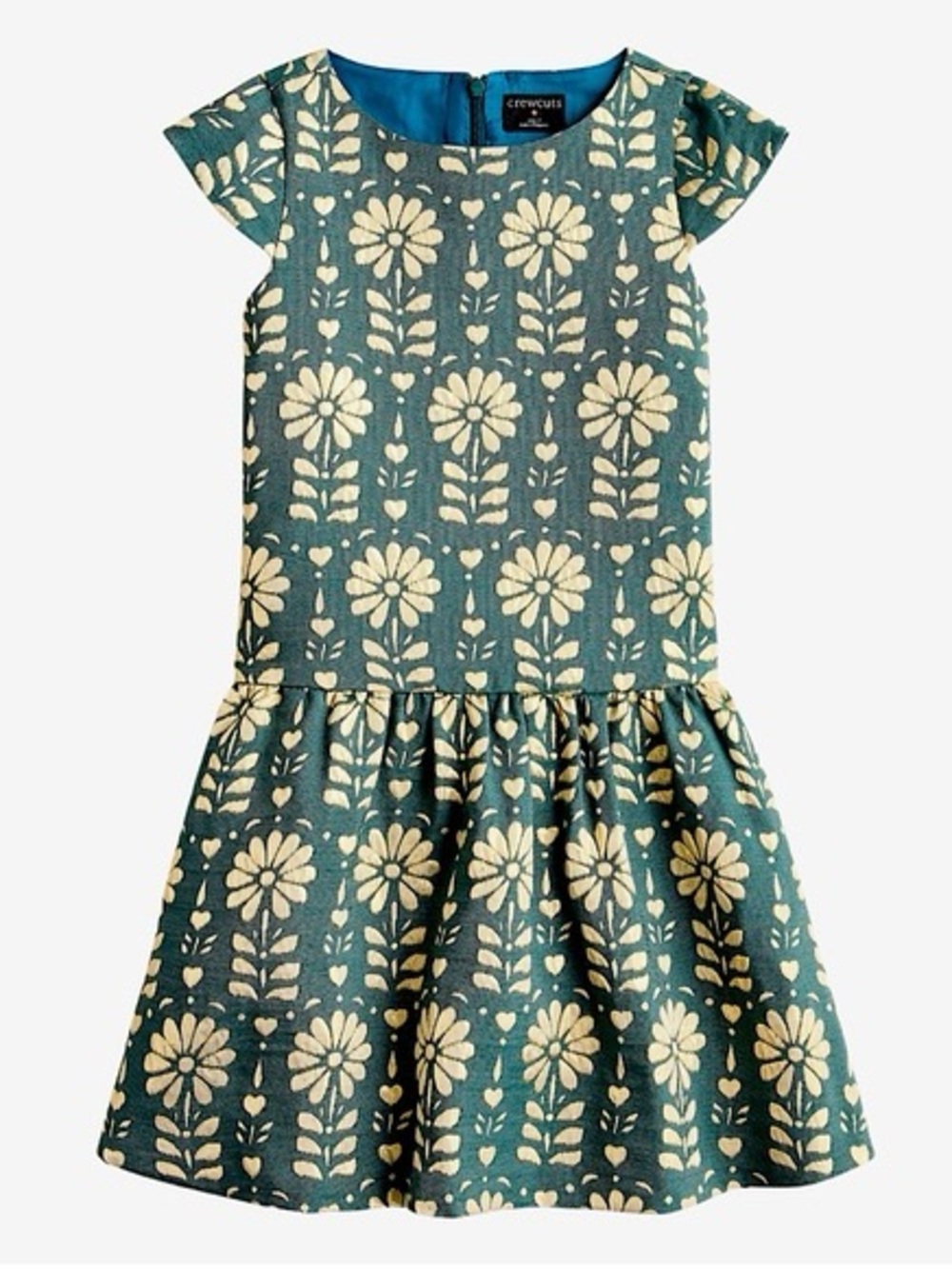 Crewcuts Girls Floral Metallic Jacquard Dress Size 6